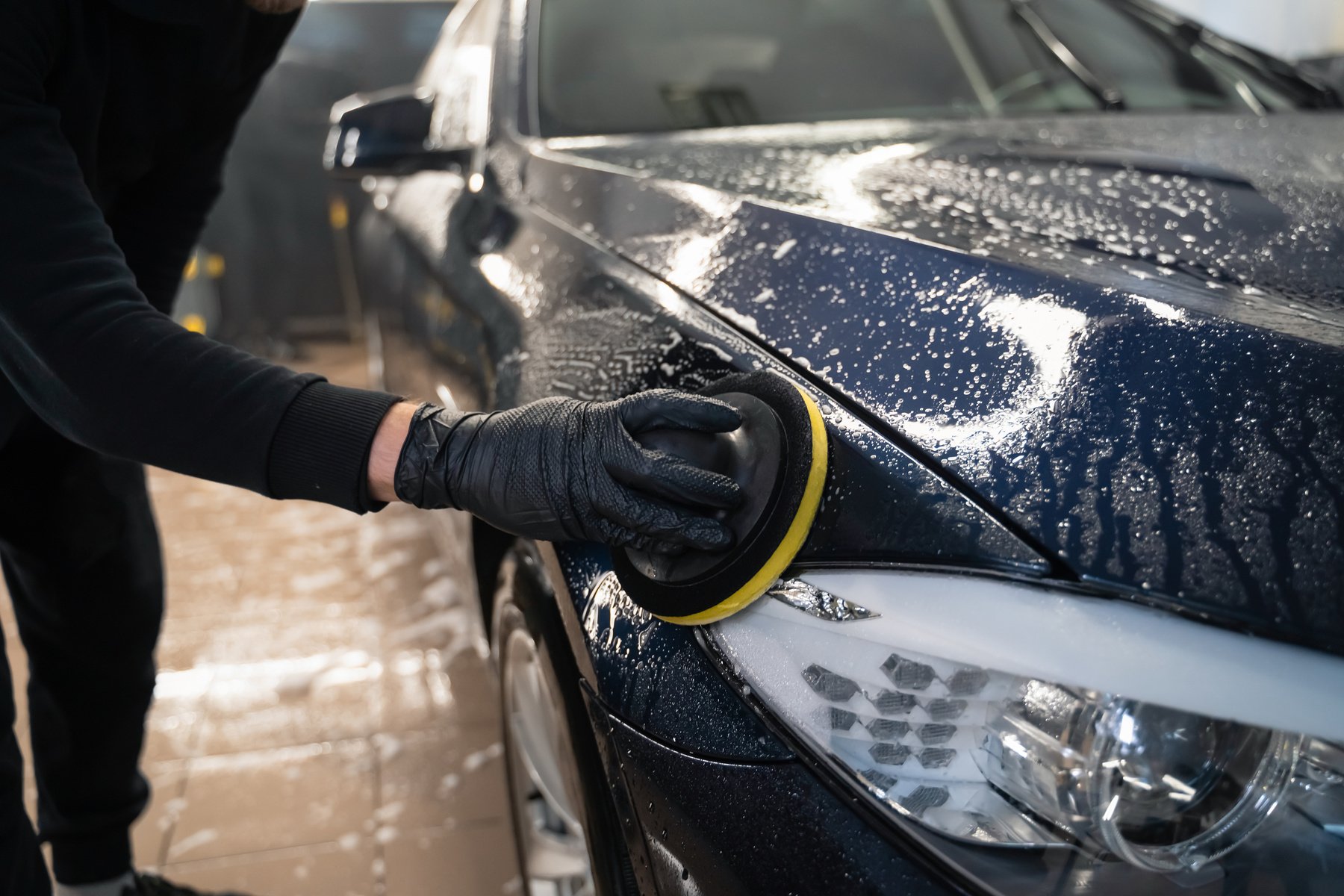 Cleaning Sides of Car 