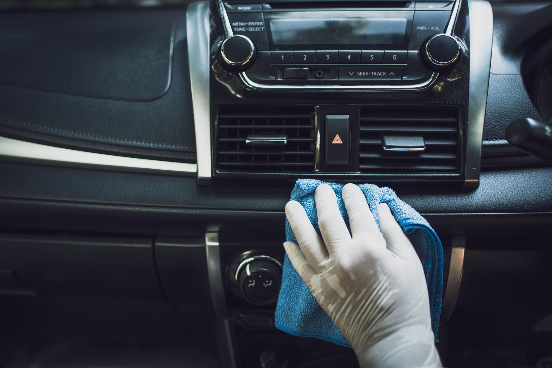 Using a Rag to Clean a Car